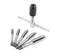 6PCS/Set Metric Screw Tap Wrench and T-Shaped Tap and Die Set Taps for Threading Hand Tool Kit