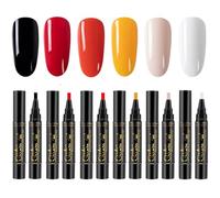 6Pcs/Set Nail Polish Pen, 6 Colors 8ml 3 In 1 Nail Polish Set, One Step DIY Soak Off UV LED Nail Varnish Nail Art Pens for Women Girls, Style 1 Nail Polish Set
