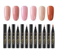 6Pcs/Set Nail Polish Pen, 6 Colors 8ml 3 In 1 Nail Polish Set, One Step DIY Soak Off UV LED Varnish Art Pens for Women Girls, Style 2