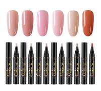 6Pcs/Set Nail Polish Pen, 6 Colors 8ml 3 In 1 Nail Polish Set, One Step DIY Soak Off UV LED Varnish Art Pens for Women Girls, Style 2 Pens