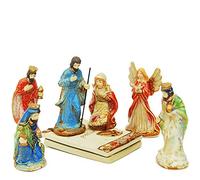 6Pcs/Set Nativity Statue Sculpture Manger Statuette Figurine Jesus Catholics Birthday Home Decoration Ornaments Church Decor Supplies Art collection