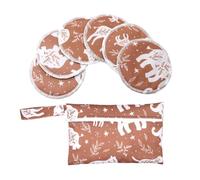 6Pcs/set Reusable Bamboo Nursing Pad Super Absorbent Breast Milk Protections Mat with Portable Diaper Storage Bag