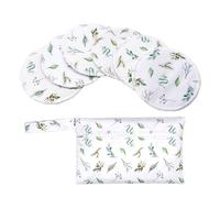 6Pcs/set Reusable Bamboo Nursing Pad Super Absorbent Breast Milk Protections Mat with Portable Diaper Storage Bag