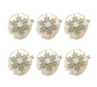 6Pcs/set Sparkling Rhinestones Pearls Snowflake Hairpin Teens Hair Jewelry Christmas Decoration Lightweight Rhinestones