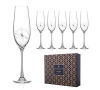 6pcs Set Swarovski Atlantis Champagne and Prosecco Glasses Embellished with Crystals
