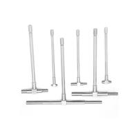 6Pcs/Set Telescopic Gauge Set 8-150mm Adjustable Inner Diameter Gauge Nickel T-Bore Hole Gauge Plated Square Head Telescopic Gauge Micrometer Measuring Tools