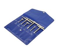 6Pcs/Set Telescopic Gauge Set 8-150mm Adjustable Inner Diameter Gauge Nickel T-Bore Hole Gauge Plated Square Head Telescopic Gauge Micrometer Measuring Tools