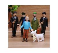 6pcs Set The Adventures Of Tintin Snowy Captain Haddock Action Figure Gift Kids