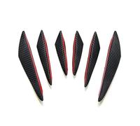 6pcs Set Universal Car Tuning Canard Front Bumper Lip Decoration Diffuser Splitter Fin Body Spoiler Canard Valence Chin Front Bumper Spoiler Splitter Lip(Carbon Fiber look 6pcs)