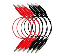 6PCS Set with Rubber Sleeve and Two-End Crocodile Clip Testing Leads for Student Physics & Electrical Experiments, Copper Core Conductive Wire, 30cm PVC Insulated Line (3 Red, 3 Black)