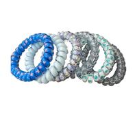 6pcs/set Women Telephone Wire hair bands Star Printing Spiral Cord tie elastic Scrunchies rope gum Accessories for Hair accessories(Color 5)