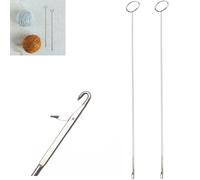 6pcs Sewing Loop Kit,Sewing Loop Turner Hook Metal Tweezers Long Loop Turner Tool with Latch,Threader Tool Kits Drawstring Threader Set, for Fabric Belts Strips DIY Knitting Accessories,17.7cm Long