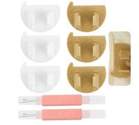 6pcs Sewing Needle Gauges (2/3/4mm) with 2 Stitch Crochet Hooks, Seam Measuring Guide Thumb Ruler Stitching Template Edge Quilting Lockstitch Accessories Tools