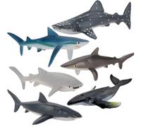 6Pcs Shark Bath Toy Set, Shark Toys, Whale Shark and Great White Shark Models, Durable and Detailed Animal Bath Toys for Adults, Ideal for Home and Outdoor Play