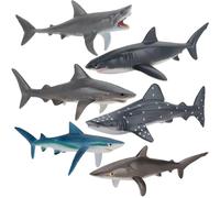 6Pcs Shark Toys, 7-9cm Toy Shark, Beautiful and Exquisite Practical Toy Sharks and Shark Bath Toy Suitable for Marine Animal Collectors, and Marine Knowledge Education