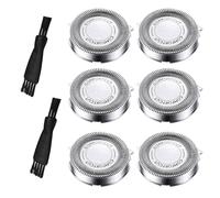 6Pcs Shaver Replacement Heads,Shaver Head Replacement Blades with Pointed Blade, with 2Pcs Cleaning Brushes and Storage Box