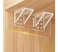 6Pcs Shelf Support Pegs,Double XL-Shaped Support Racks,Self Adhesive Shelves Clips,Strong Partition Holders,Wardrobe Partition Holder Fixing Sticking Hook,Kitchen Clapboard Layer Cabinet Book Shelves