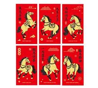 6Pcs Shimmering Gold New Year Envelopes with Prosperity Blessings for Festive Gifts & Celebrations New Year Prosperitys Paper Envelopes