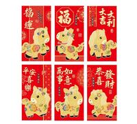 6Pcs Shimmering Gold New Year Envelopes with Prosperity Blessings for Festive Gifts & Celebrations New Year Prosperitys Paper Envelopes