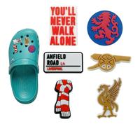 6PCS Shoe Croc Charms,Football Shoe Charms,Football Club Themed Shoe Decoration Charm for Teens Adults, Non-Slip PVC Clog Charms Gift for Fans, Birthday & Party Souvenirs