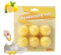 6PCS Shoe Deodorizer Balls,Shoe Air Freshener,Ball Deodorant,Shoe Freshener & Deodoriser,Smelly Shoes Odor Remover,Foot Odour Eliminator,Spherical Design,Eliminate Odors(Lemon flavor)