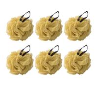 6Pcs Shower Puff Bath Sponges, Large Soft Mesh Bath Poufs with Long Hanging Strap, Exfoliating Body Wash Loofah Balls for Men & Women