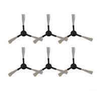 6pcs Side Brush Kit for Tefal for x-plorer Serie 130 AI Robot Vacuum - Complete Corner Cleaning Replacement Parts Edge Sweeping Tools Nylon Bristles Black