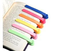 6pcs Silicone Automatic Bookmarks, Book Lovers Gifts for Reading Women, Men, Kids, Readers, Unique Cute Book Page Holder Accessories, Stay in Place and Follow as You Read