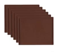 6pcs Silicone Baking Tray Liners for Cosori Dehydrator - Non Sheets with Raised Edge 12.2x10.2 Inch Oven Mats Blue Brown Red Orange(Brown)