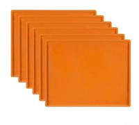 6pcs Silicone Baking Tray Liners for Cosori Dehydrator - Non Sheets with Raised Edge 12.2x10.2 Inch Oven Mats Blue Brown Red Orange(Orange)
