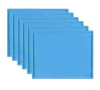 6pcs Silicone Baking Tray Liners for Cosori Dehydrator - Non Sheets with Raised Edge 12.2x10.2 Inch Oven Mats Blue Brown Red Orange(Blue)