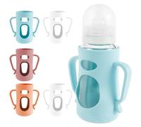 6pcs Silicone Bottle Covers for Baby Bottles, Non Slip Anti-Scalding and Anti-Fall Silicone Baby Bottle Sleeve with Handle for Pigeon 3rd Generation 240ml Milk Bottles