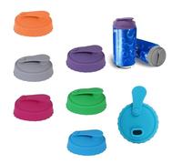 6PCS Silicone Can Covers for Drinks, Reusable Leak-Proof Can Lids for Standard Soda Cans, Spill-Proof Beer Can Covers with Straw Slot, BPA-Free Can Toppers for Juice Cola