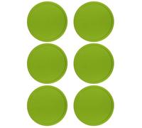 6PCS Silicone Coasters For Drink,Green Round Silicone Coaster 10CM Spill-proof Non-slip Table Cup Pads Mat Set For Cafe,Bar,Office(2MM Thickness)