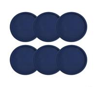 6Pcs Silicone Coasters for Drinks Nonslip Round Rubber Mats for Table Protection and Insulation (Navy blue)