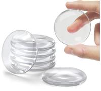 6PCS Silicone Door Stopper, Self Adhesive Door Handle Protectors, Transparent Round Wall Protector, Door Handle Bumper Pads Anti Door Slam for Wall, Fridge, Cabinets, Furniture Coaster Feet