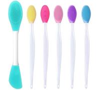 6Pcs Silicone Face Brush Set,1Pcs Silicone Face Applicator Brush,5Pcs Exfoliating Lip Brush,Blackhead Face Exfoliator Skin Care Tool for Women Men