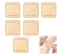 6PCS Silicone Foam Adhesive Dressing, 7.5cmx7.5cm Square Dressing Waterproof Silicone Wound Bandage, Wound Dressing Pads Various for Chronic Wounds, Pressure Sores & Post-Surgical Care