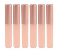 6Pcs Silicone Lip Brush with Lid, round Head Makeup Applicator | Pink Set, Reusable Silicone, Easy Water Cleaning, Travel Bag Storage, Gentle Blending, Dust-Safe