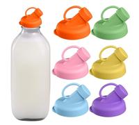 6PCS Silicone Milk Bottle Dispenser Caps, 48mm Pour Spout Lids, Compatible with Stanpac, Libbey, Stock Your Home, The Dairy Shoppe, Leak Proof and Odorless.
