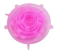 6pcs Silicone Preservation Cover Reusable Airtight Food Universal Dish Stretch Round Lids For Kitchen Accessories for Bowls Jars(Pink)