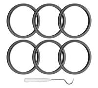 6PCS Silicone Seal Rings with Lip Compatible with 600W 900W Blender, Food Grade Rubber Gasket Replacement for Extractor Blade Leak-Proof, Durable, Easy to Install & Clean