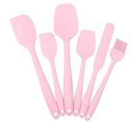 6PCS Silicone Spatula Set, Food Grade Heat Resistant Rubber Spatulas Set, BPA-Free, Kitchen Utensils Set for Cooking Baking and Mixing, Dishwasher Safe for Nonstick Cookware, Pink