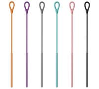 6pcs Silicone Straw Brush Cleaner Set with Long Flexible Handle for Cups, Baby Bottles, Reusable Water Tumblers - Soft Bristles for Deeps Cleaning Narrow & Wide Straws (6 Colors, 6mm)