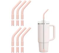 6Pcs Silicone Straw Tips, Reusable Rubber Straw Tips for Metal Straws and Other 0.31Inch (8MM Outdiameter) Straws, Straw Tips for Stanley Cup Tumbler (Light Pink)