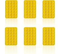 6Pcs Silicone Suction Phone Case Mount,Silicone Suction Cup Cell Phone, Adhesive Back,For Mobile Power Cellphones Selfies and Videos (Yellow)