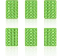 6Pcs Silicone Suction Phone Case Mount,Silicone Suction Cup Cell Phone, Adhesive Back,For Mobile Power Cellphones Selfies and Videos (green)
