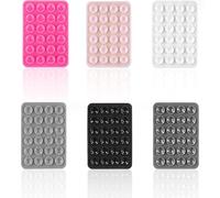 6Pcs Silicone Suction Phone Case Mount,Silicone Suction Cup Cell Phone, Adhesive Back,For Mobile Power Cellphones Selfies and Videos (Rose red+Pink+white+light gray+black+dark gray)