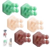 6Pcs Silicone Toothbrush Holder, Wall Mounted Self Adhesive Razor Holder for Shower, Waterproof Multi-Function Wall Hook for Bathroom Toothbrush Head Storage (3 Color)