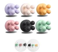 6Pcs Silicone Toothbrush Holders for Bathrooms,Waterproof Self Adhesive Multifunctional Hook for Hanging Towel Key Plug Cable for Bathroom Kitchen Living Room Office Black 6 Colors